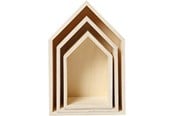 Oppheng & Kroker - Creativ Company Wooden Houses with Hanging Hook 3pcs. - 55920