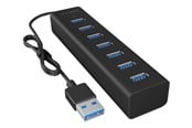USB-hub - ICY BOX IB-HUB1700-U3 USB-hub - USB 3.2 - 7 porter - Svart - IB-HUB1700-U3