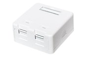 Tilbehør - LogiLink Surface mount box for 2 keystone modules with dust shutter white - NK4032