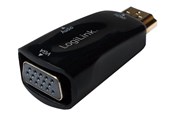Skjermkabel - LogiLink HDMI adapter A/M to VGA/F + 3.5 mm/F 1080p black - CV0107