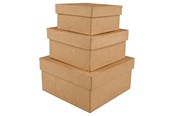 Arts & Crafts - Tilbehør - Creativ Company Square Boxes Papier-mache 3pcs. - 263720