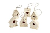 Oppheng & Kroker - Creativ Company Birdhouse Wood 7cm 6pcs. - 575770