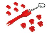 Tilbehør - LogiLink RJ45 LAN Port Blocker (1x Key 10x Locks) - MP0042