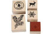 Arts & Crafts - Tilbehør - Creativ Company Wooden Stamp Set Christmas 5pcs. - 27573