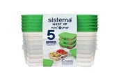 Kjøkkentilbehør - Sistema Meal Prep 5 Pack - 870 ml - 59165
