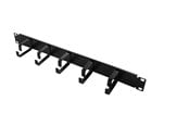 Tilbehør - LogiLink 19" cable management bar 1U with 5 fixed metal brackets black - OR101B