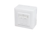Tilbehør - LogiLink Cat.6A wall outlet 2 x RJ45 shielded with backbox signal white - NP0126