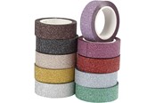 Arts & Crafts - Tilbehør - Creativ Company Glitter Tape Color.10pcs. - 25224