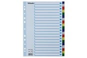 Lommer, Omslag & Registre - Esselte Faneblad PP A4 20-delt flerfarve - 10K217C