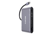 Dokkingstasjon - Canyon DS-14 8-i-1 USB-C Hub 4K, Mørkegrå - CNS-TDS14