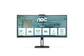 Skjerm - 34" AOC CU34V5CW - 3440x1440 (UWQHD) - 100Hz - VA - 65W USB-C - CU34V5CW/BK