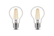 LED-lyspære - Philips LED-lyspære Classic 7W/827 (60W) clear 2-pack E27 - 929001815082
