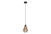 Lamper - EGLO ADWICKLE pendant black/natural - 43776