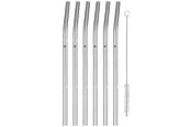Kjøkkentilbehør - WMF Baric straw 6 pcs. 24 cm curved w. brush - 0608966040