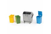Leketøysbil - Bruder Accessories: Garbage can set (3 small 1 large) - BR2607