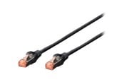 Nettverkskabel - DIGITUS patch cable - 25 cm - black RAL 9005 - Svart - 0.25m - DK-1644-0025/BL