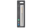 Skrive- & Tegneverktøy - Parker Jotter Ballpoint Pen | Stainless Steel with Golden Trim | Medium Point Blue Ink - 1953206