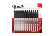 Skrive- & Tegneverktøy - Sharpie Permanent Markers | Fine Point | Black | 12 Count - 1996111