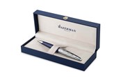 Skrive- & Tegneverktøy - Waterman Carene Ballpoint Pen | Metal & Blue Lacquer | Chiselled Cap | Blue Ink | Gift Box - 2166425