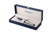 Skrive- & Tegneverktøy - Waterman Expert Ballpoint Pen | Metal & Blue Lacquer | Chiselled Cap | Blue Ink | Gift Box - 2166466