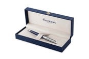 Skrive- & Tegneverktøy - Waterman Hémisphère Ballpoint Pen | Metal & Blue Lacquer | Chiselled Cap | Blue Ink | Gift Box - 2166470