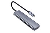 USB-hub - UGREEN 4-in-1 USB C Hub USB-hub - USB 3.2 - 4 porter - Sølv - 70336