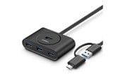 USB-hub - UGREEN USB 3.0 Hub with USB-A & USB-C Port USB-hub - USB 3.0 - 4 porter - Svart - 40850