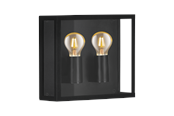 Lamper - EGLO ALAMONTE 1 outdoor wall lamp 2xE27 black/clear - 900698