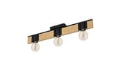 Lamper - EGLO BAILRIGG ceiling lamp 3L black/wood - 43901