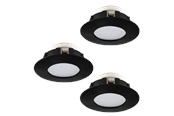 Lamper - EGLO PINEDA recessed spotlight Ø78 mm 3000K 3-pack black - 900744