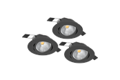 Lamper - EGLO SALICETO recessed spotlight LED 6W 2700K black 3-pack - 900747