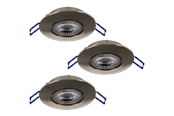 Lamper - EGLO ZUJAR recessed spotlight Ø90 340lm 3-pack brushed steel - 75765