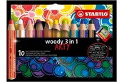 Hobbyartikler - STABILO woody Arty 3 in 1 cardboard wallet of 10 pens incl. a sharpener - 208542