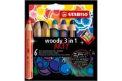 Hobbyartikler - STABILO  woody Arty 3 in 1 cardboard wallet of 6 pens incl. a sharpener - 208548