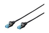 Nettverkskabel - DIGITUS Professional patch cable - 50 cm - black RAL 9005 - Svart - 0.5m - DK-1532-005/BL