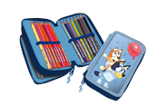 Skoleutstyr - Euromic Bluey 2-compartment filled pencil case A6 noteboo - 048208516-RPET