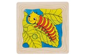Puslespill - Goki Wooden Layer Puzzle - Butterfly Tre - 57523