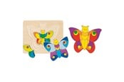 Puslespill - Goki Wooden 3-layer Puzzle Butterfly Tre - 57899