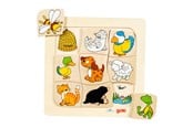 Puslespill - Goki Wooden Jigsaw Puzzle Who Lives Where? Tre - 56881