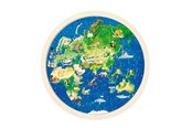 Puslespill - Goki Double Sided Wooden Puzzle - Globe 57pcs. Tre - 57666