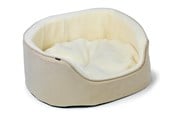 Hund - Dogman Pet Bed Sherpa High Rim Beige Medium 60x48x23cm - 805082