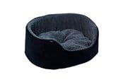 Hund - Dogman Pet Bed Sherpa High Rim Black Large 70x53x25cm - 805089