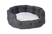 Hund - Dogman Pet Bed Classy Memory Foam Oval Grey Medium 64x60x30cm - 805665