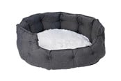 Hund - Dogman Pet Bed Classy Memory Foam Oval Grey Large 74x70x32cm - 805666