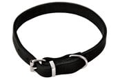 Hund - Dogman Halsbånd lær 22mmx55cm svart - 122755