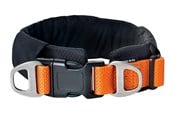 Hund - Dogman Emmi Polstret Halsbånd Justerbart Oransje M (45mm x 45-75cm) - 127008
