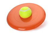 Hund - Dogman Frisbee med Tennisball Mix Assorterte Farger 22cm - 333449