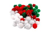 Kreative leker - Creativ Company Pompoms Christmas 48pcs. - 51881
