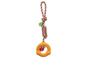 Hund - Trixie Playing Rope with Ring 12 cm/41 cm assorted colours - TX33191