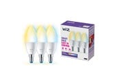 Smarthus - WiZ C37 E14 Smart Candle Bulb 3-pakning - Dimbar varm til kald hvit LED - 929002448733